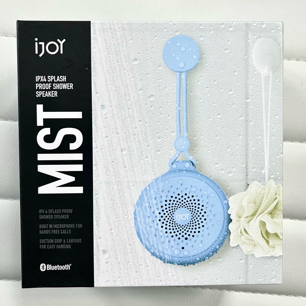 ‼️NEW!! IJOY Mist IPX4 Splash Proof Bluetooth Shower Speaker Blue